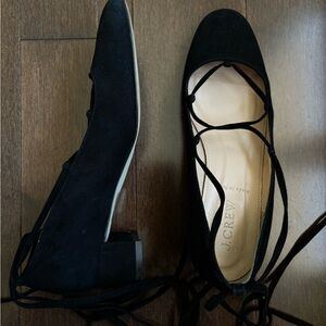 J. Crew Women's Black Suede Block Heel Pumps